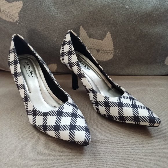 Sz 5.5 Comfort Plus by Predictions Plaid Heels - Picture 4 of 4